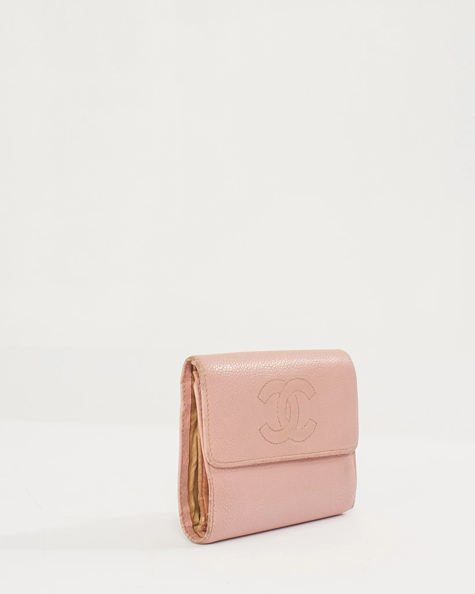Chanel Pink Caviar Timeless CC Compact Wallet