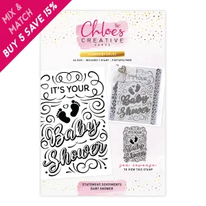 Chloes Creative Cards Photopolymer Stamp Set (A6) - Statement Sentiments Baby Shower