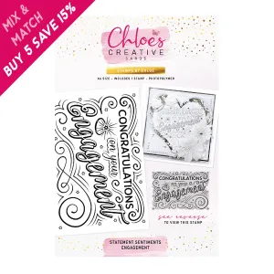 Chloes Creative Cards Photopolymer Stamp Set (A6) - Statement Sentiments Congratulations on your Engagement