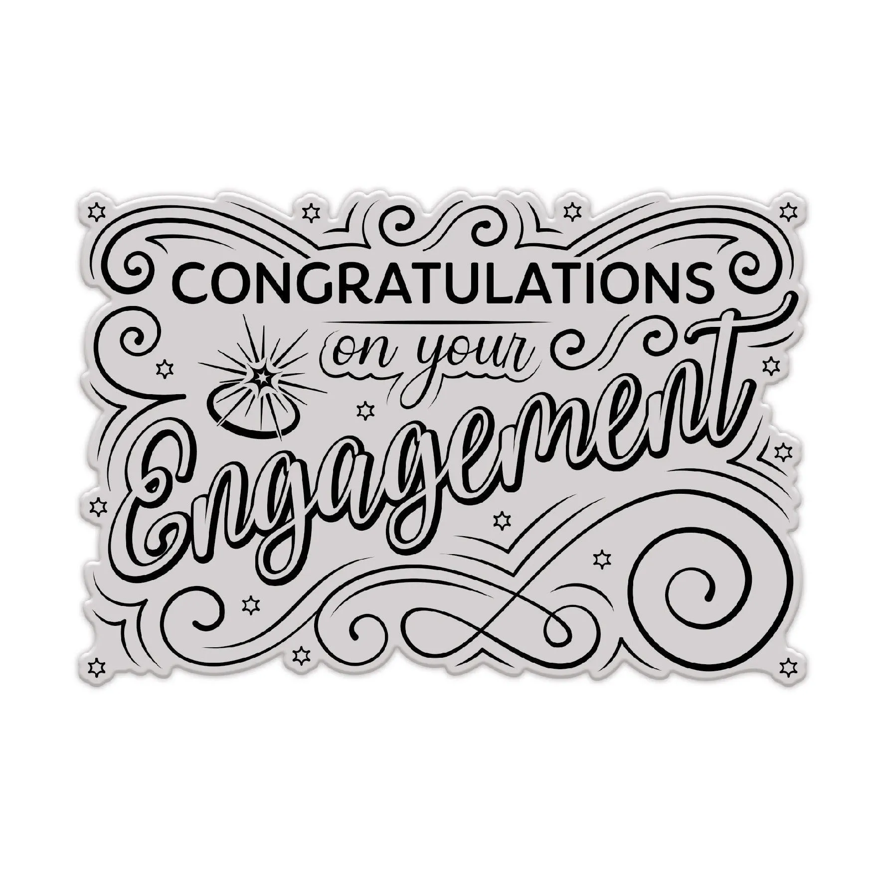 Chloes Creative Cards Photopolymer Stamp Set (A6) - Statement Sentiments Congratulations on your Engagement