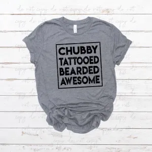 Chubby Tattooed Bearded Awesome RTS Screen Print