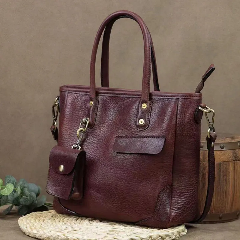 Classic Leather Tote Everyday Use Tote Bag Full Grain Leather Shoulder Bag Handmade Leather Purse
