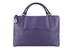 COACH BOROUGH BAG MEDIUM PURPLE CALF LEATHER BLACK HARDWARE WITH STRAPS NO DUST COVER