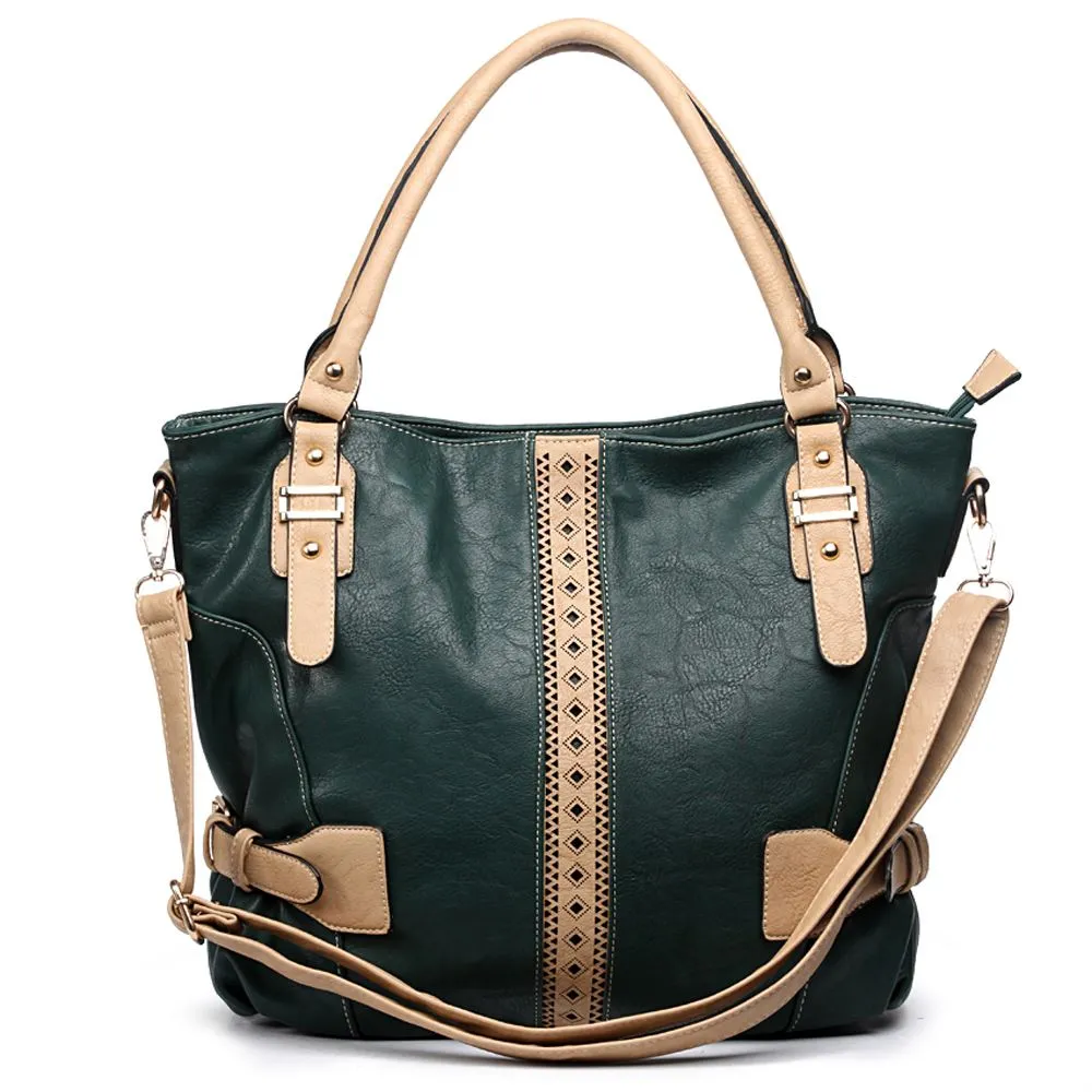 color block L shoulder handbag bag Black beige embossed Designer inspired DS