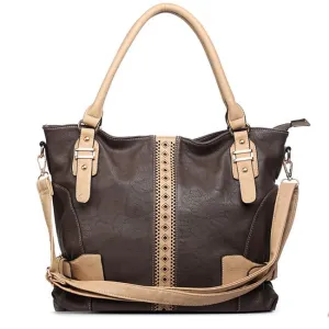 color block L shoulder handbag bag Designer inspired Gray beige embossed
