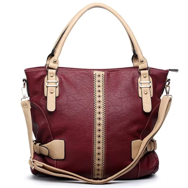 color block L shoulder handbag bag Green beige Designer inspired embossed