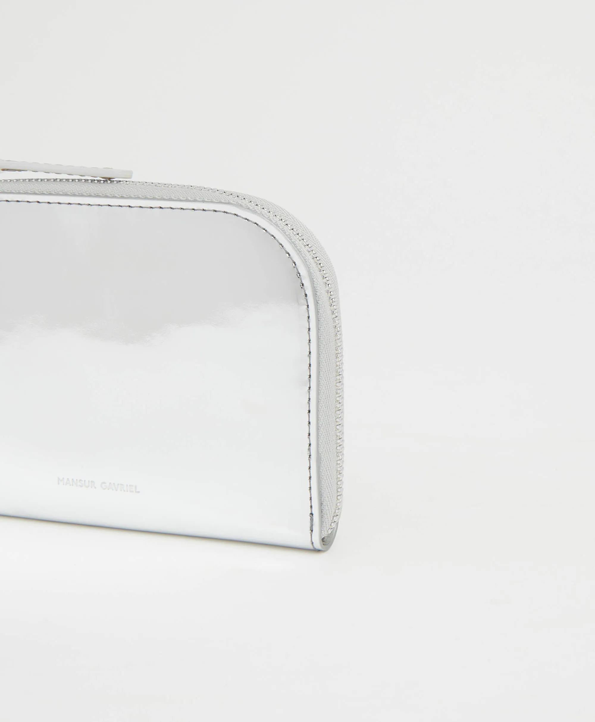 Compact Zip Wallet - Silver Mirror