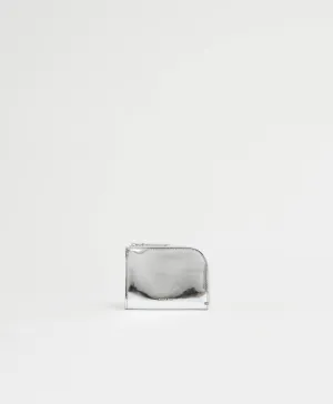 Compact Zip Wallet - Silver Mirror