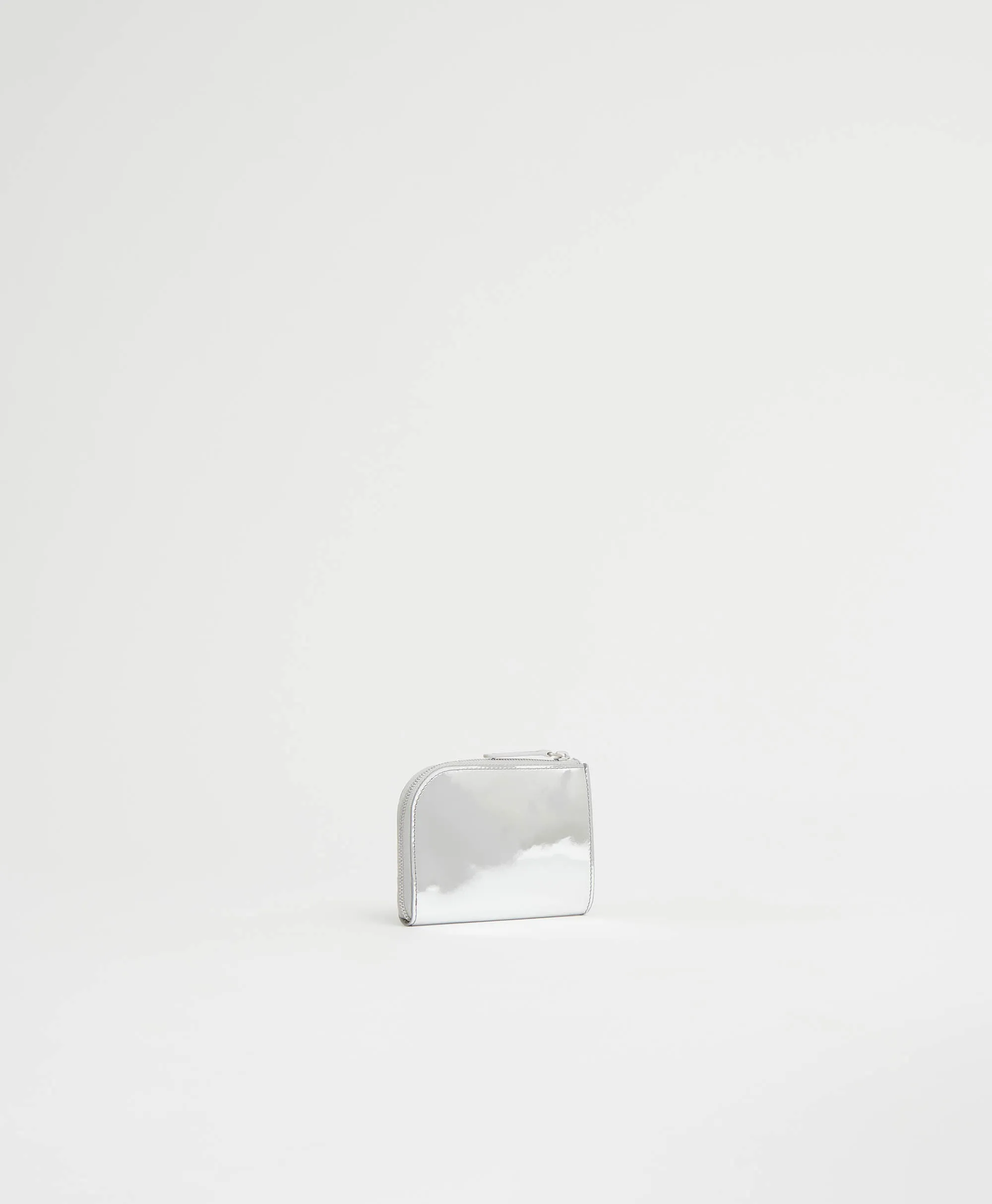 Compact Zip Wallet - Silver Mirror