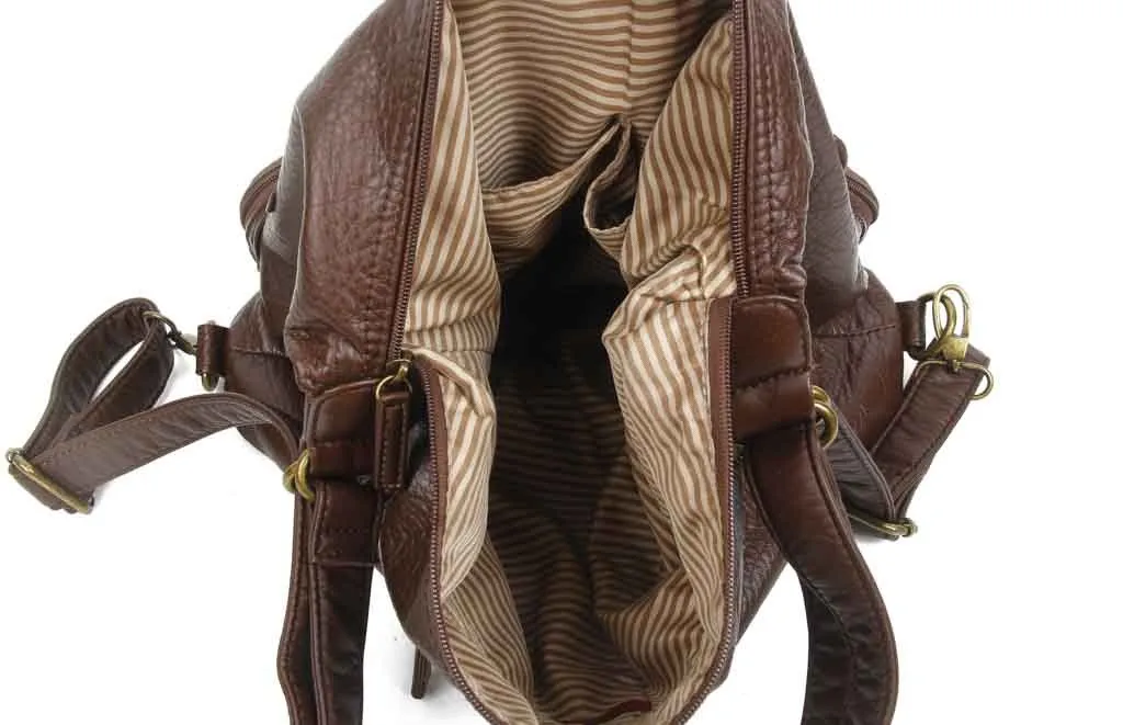 Convertible Crossbody Backpack - Chocolate Brown