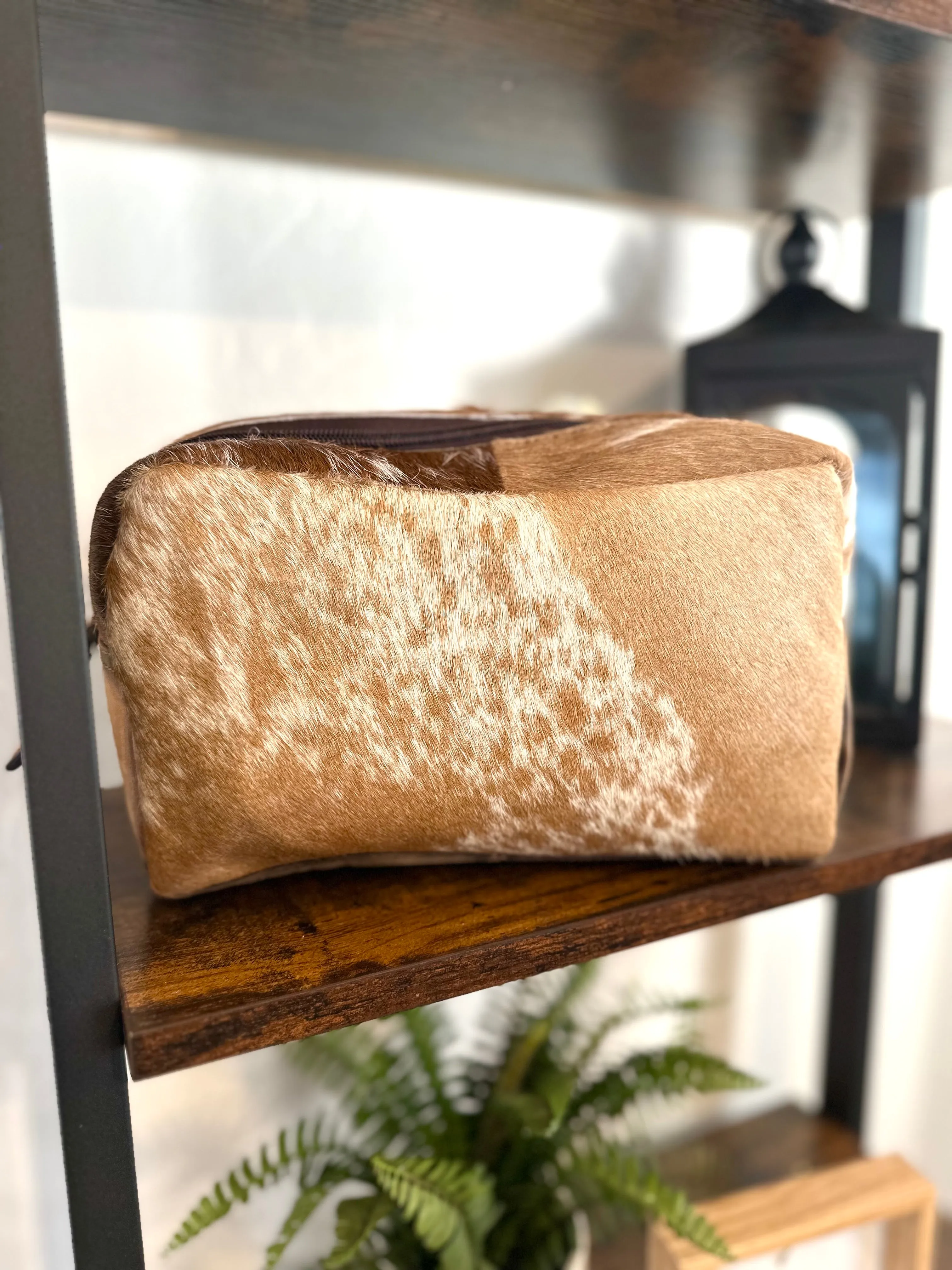 Cowhide Leather Travel and Cosmetic Bag