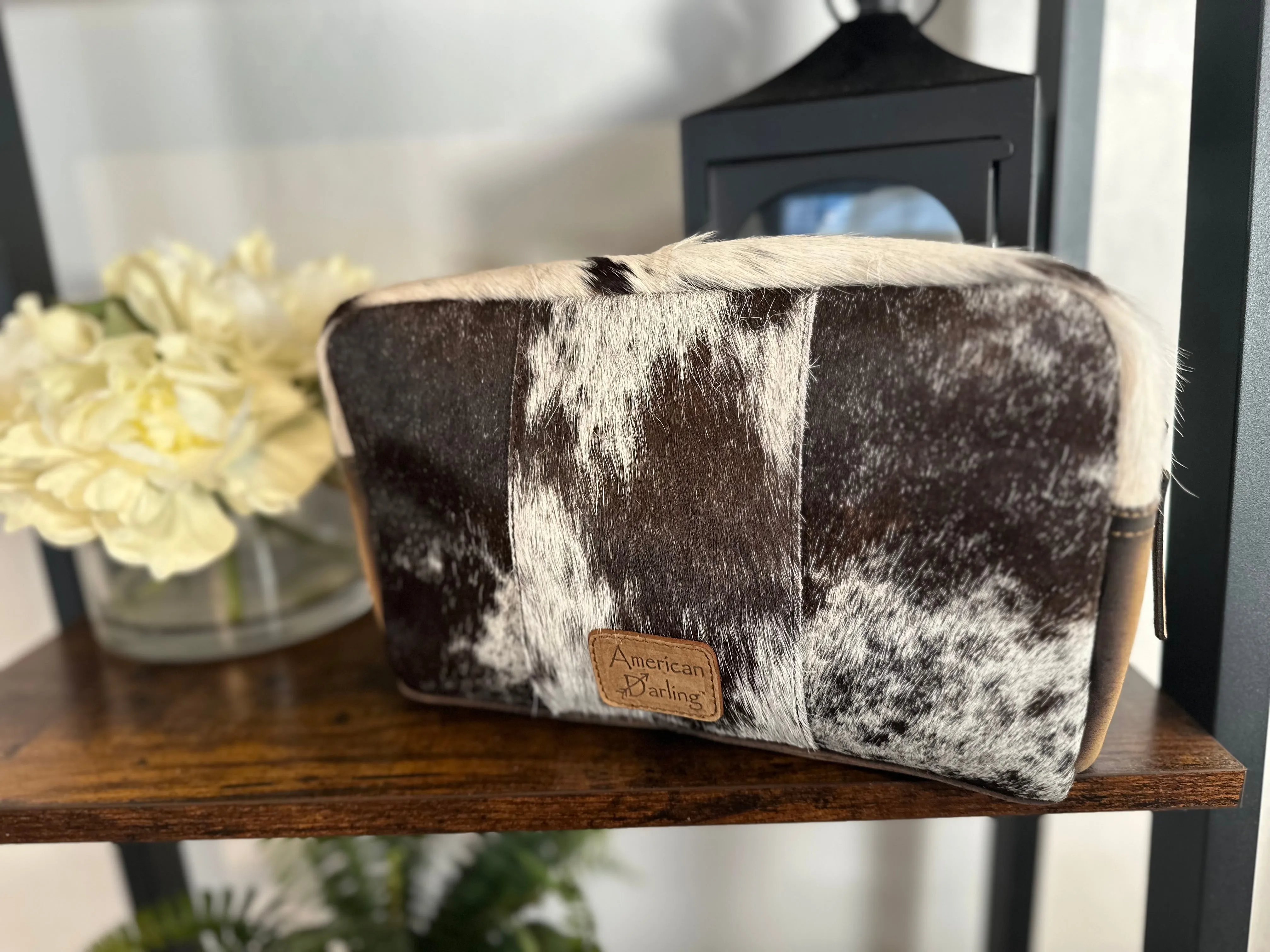 Cowhide Leather Travel and Cosmetic Bag