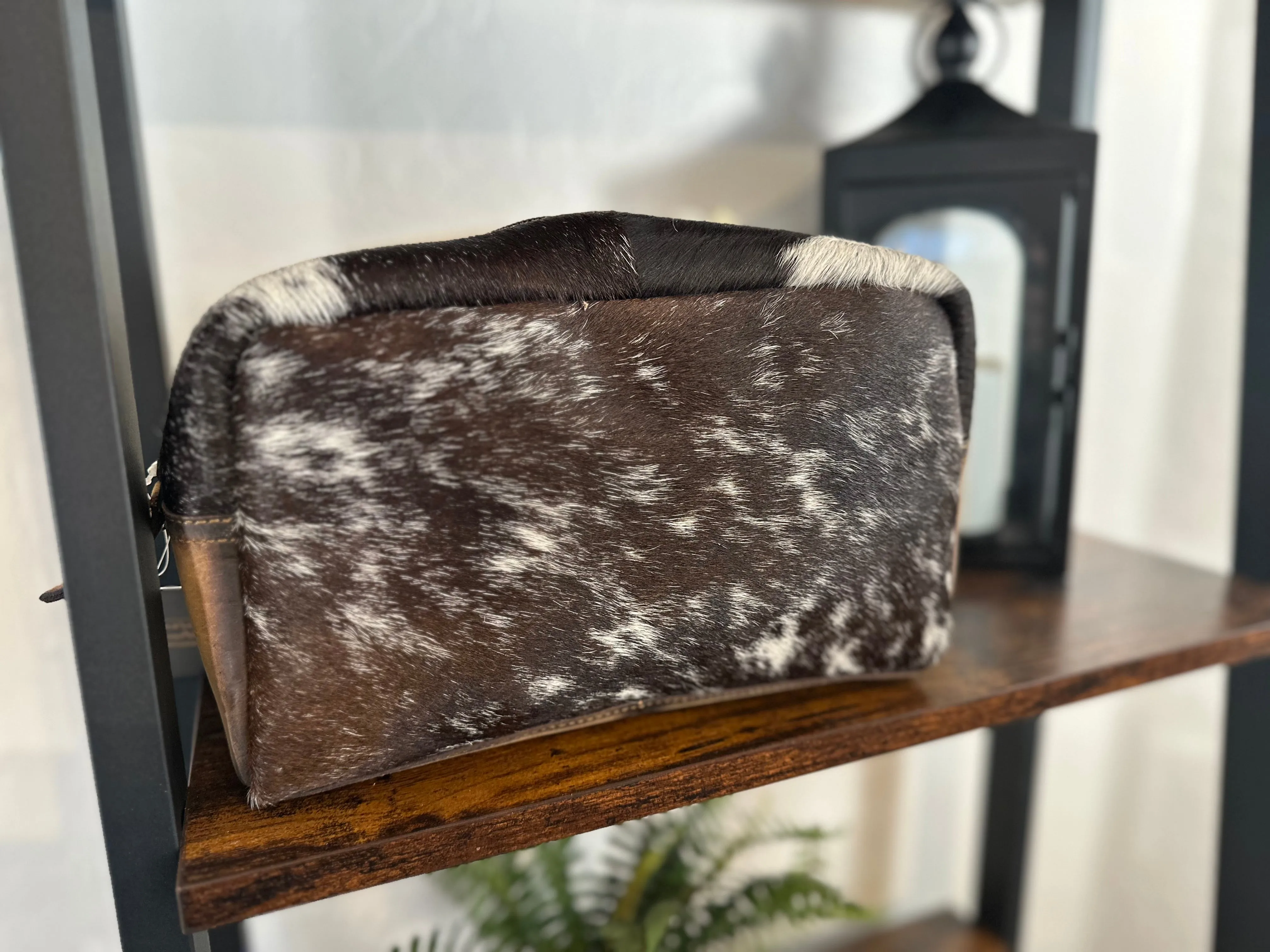 Cowhide Leather Travel and Cosmetic Bag