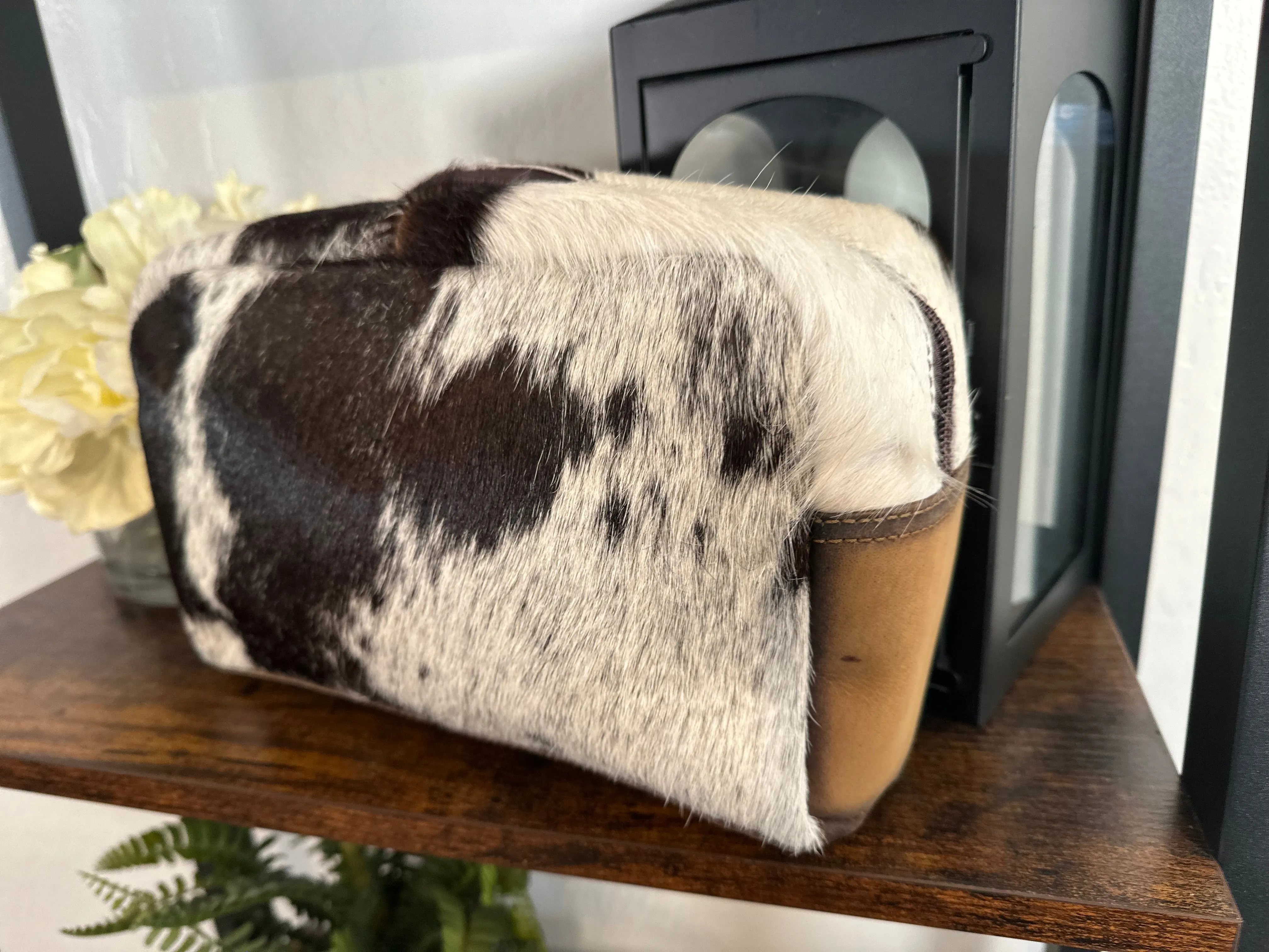 Cowhide Leather Travel and Cosmetic Bag