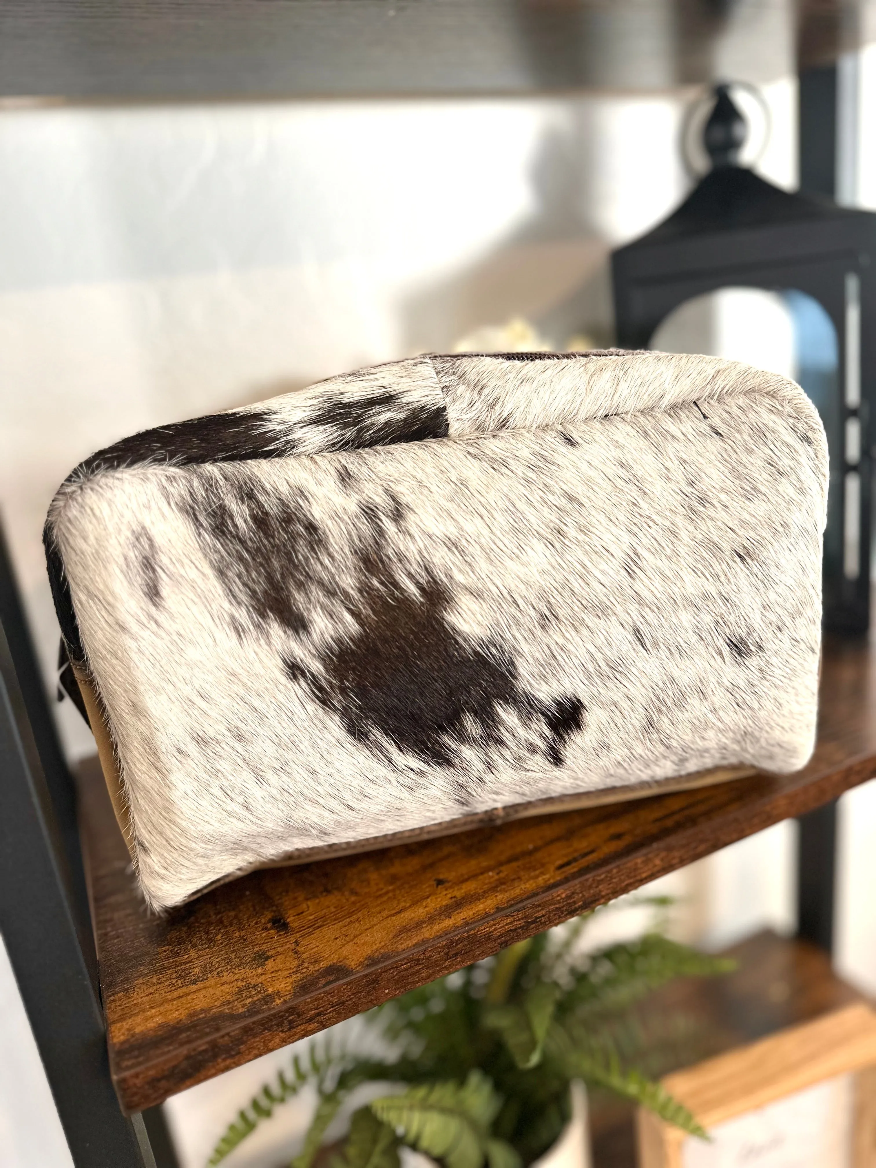 Cowhide Leather Travel and Cosmetic Bag