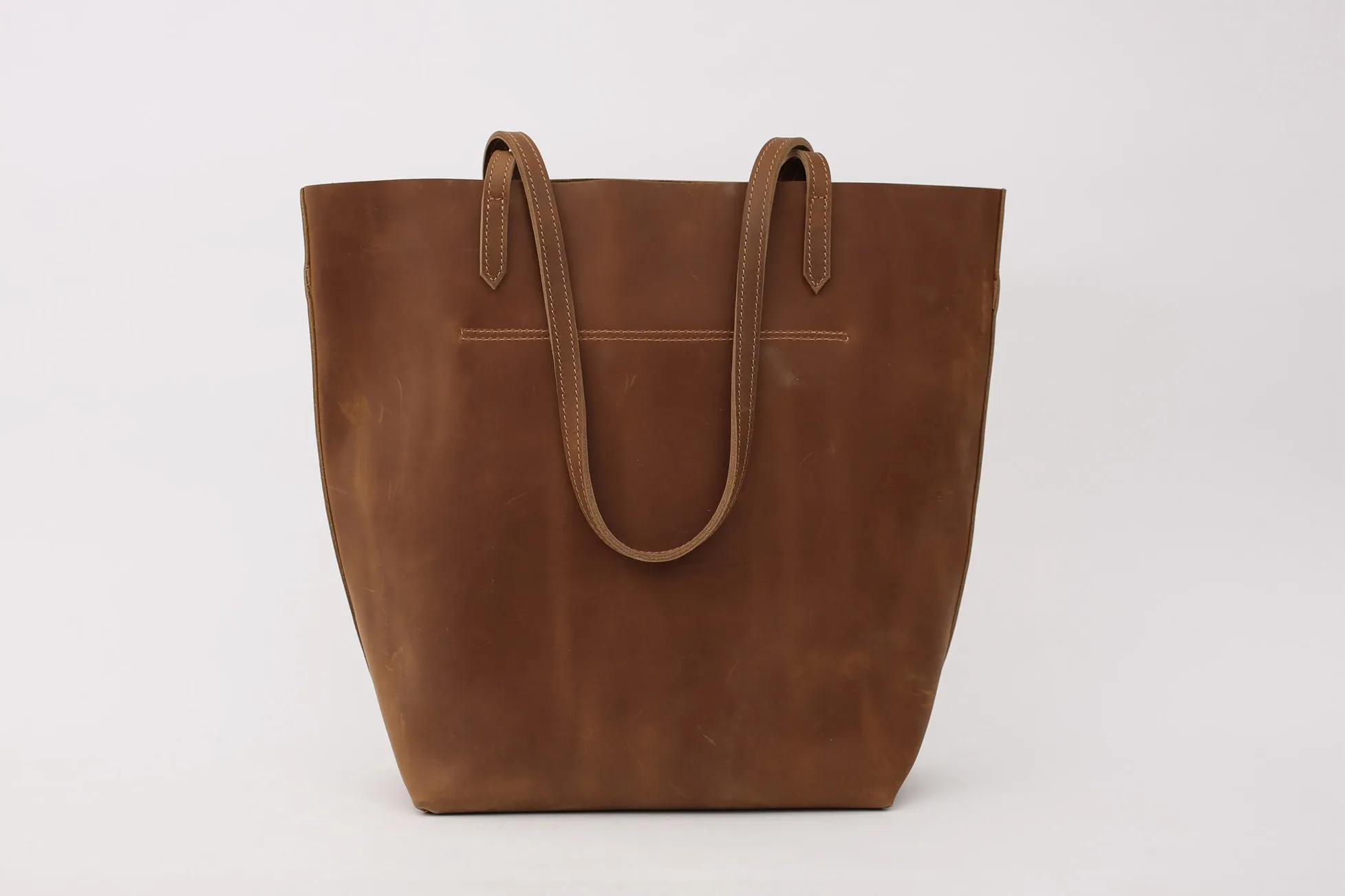 Crazy Horse Leather Tote Bag Vintage Leather Handbag Big Capacity Women Everyday Tote