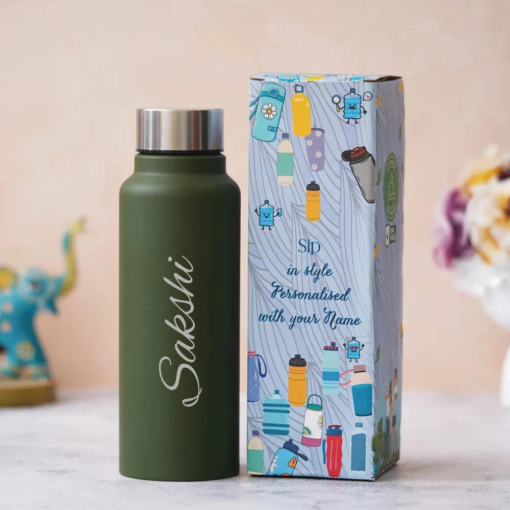 Customized Perfect Water Bottle and Eyewear Case - Green