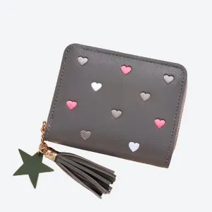 Cute Heart-Patterned Compact Wallets