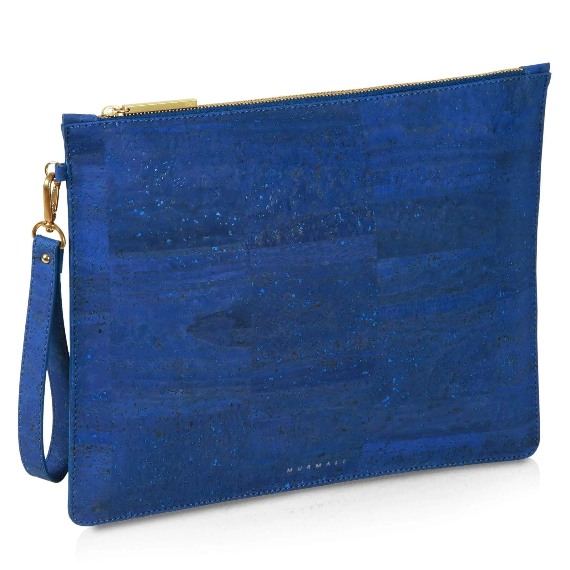 Delta Handcrafted Cork Vegan Large Clutch Pouch | Navy
