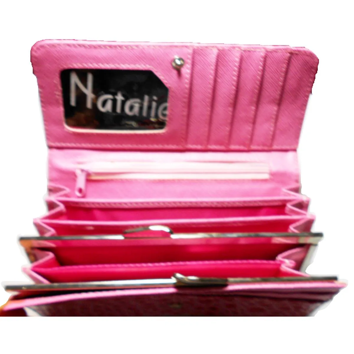 Designer Inspired Natalie croc embossed clutch cards bills L wallet woman