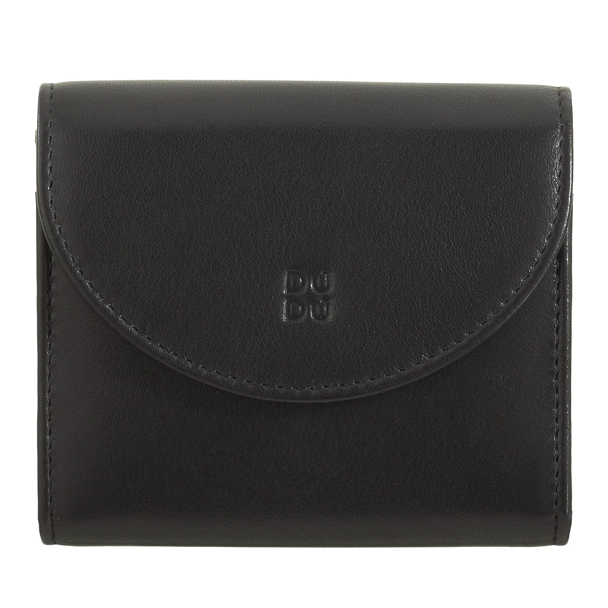 DUDU Mini Women's Slim Portfolio In Vera Leather with Zip holder, button closure, compact colored wallets