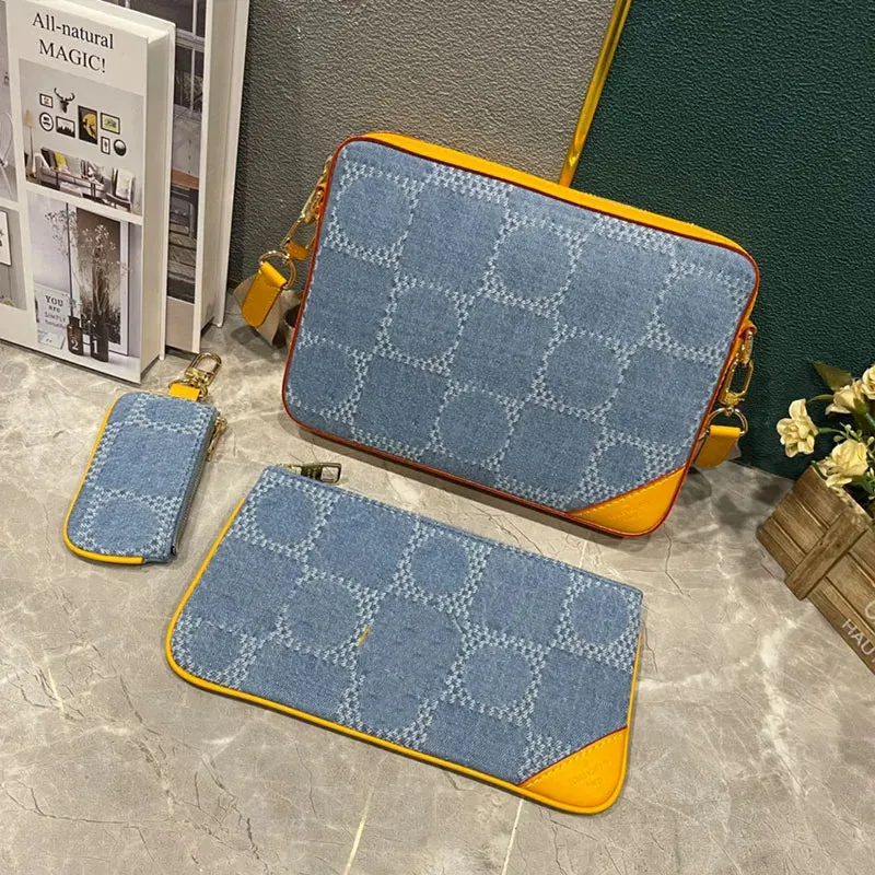 Duffel Bag Designer Tote Bag Denim Checkerboard Luggage Bag Keepall Weekend Bag Shoulder Handbag Backpack Travel Duffle Bag High Quality Messages Purse