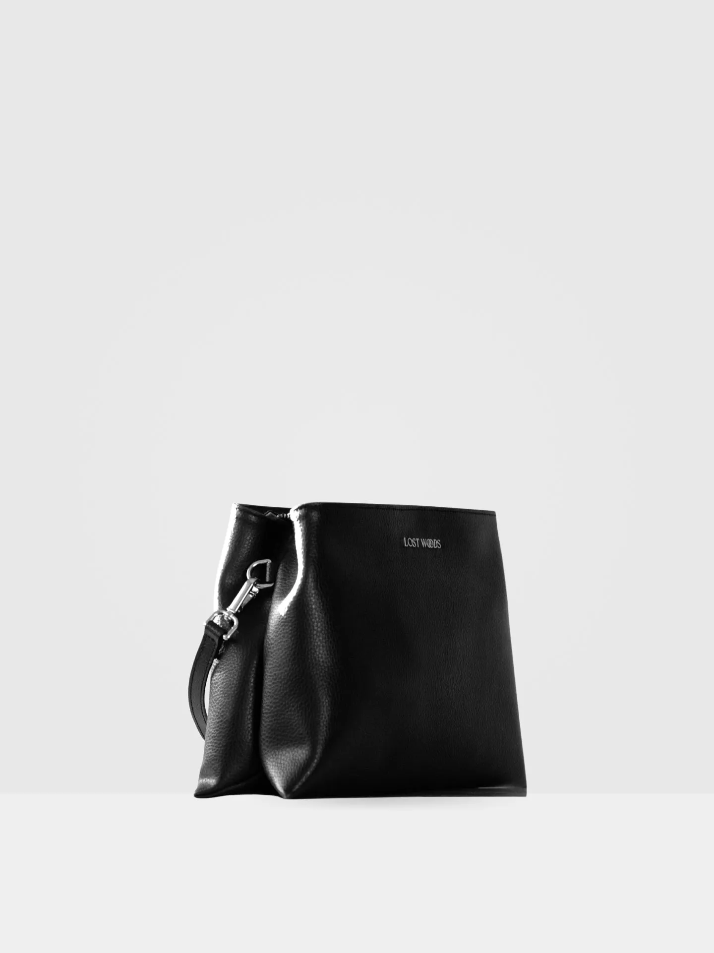 Elm MIRUM® Leather Vegan Crossbody Bag | Black & Silver