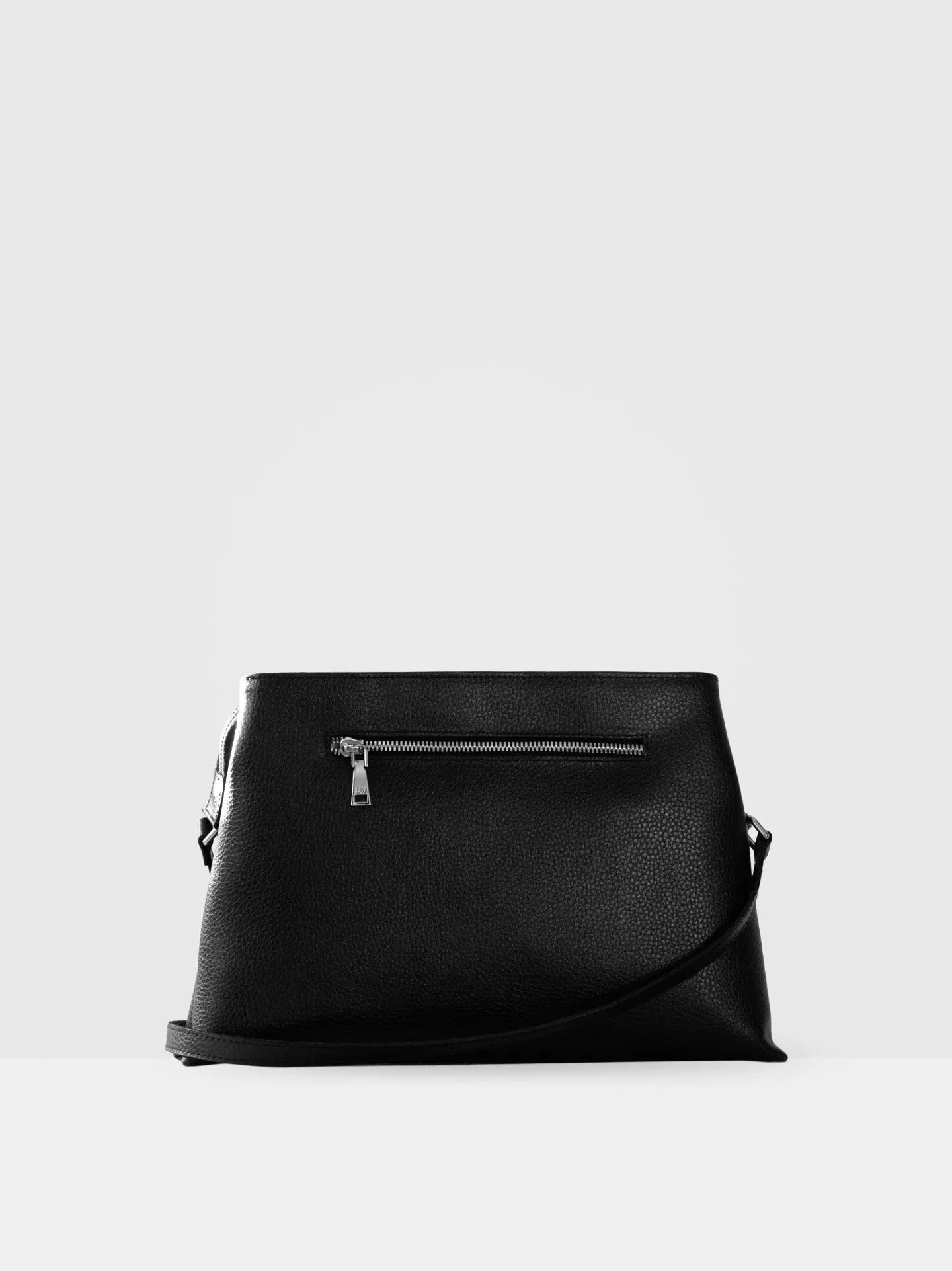 Elm MIRUM® Leather Vegan Crossbody Bag | Black & Silver