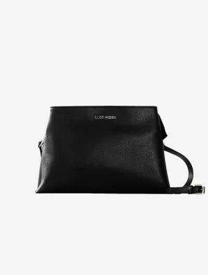 Elm MIRUM® Leather Vegan Crossbody Bag | Black & Silver