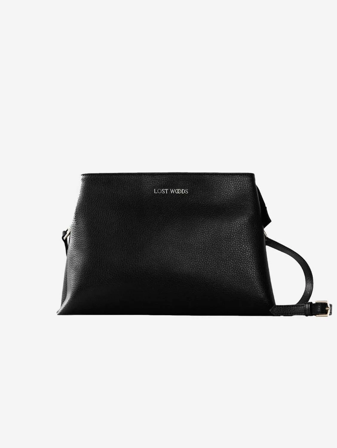 Elm MIRUM® Leather Vegan Crossbody Bag | Black & Silver
