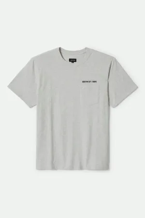 Embroidered Heavyweight Pocket T-Shirt - Heather Grey Ash