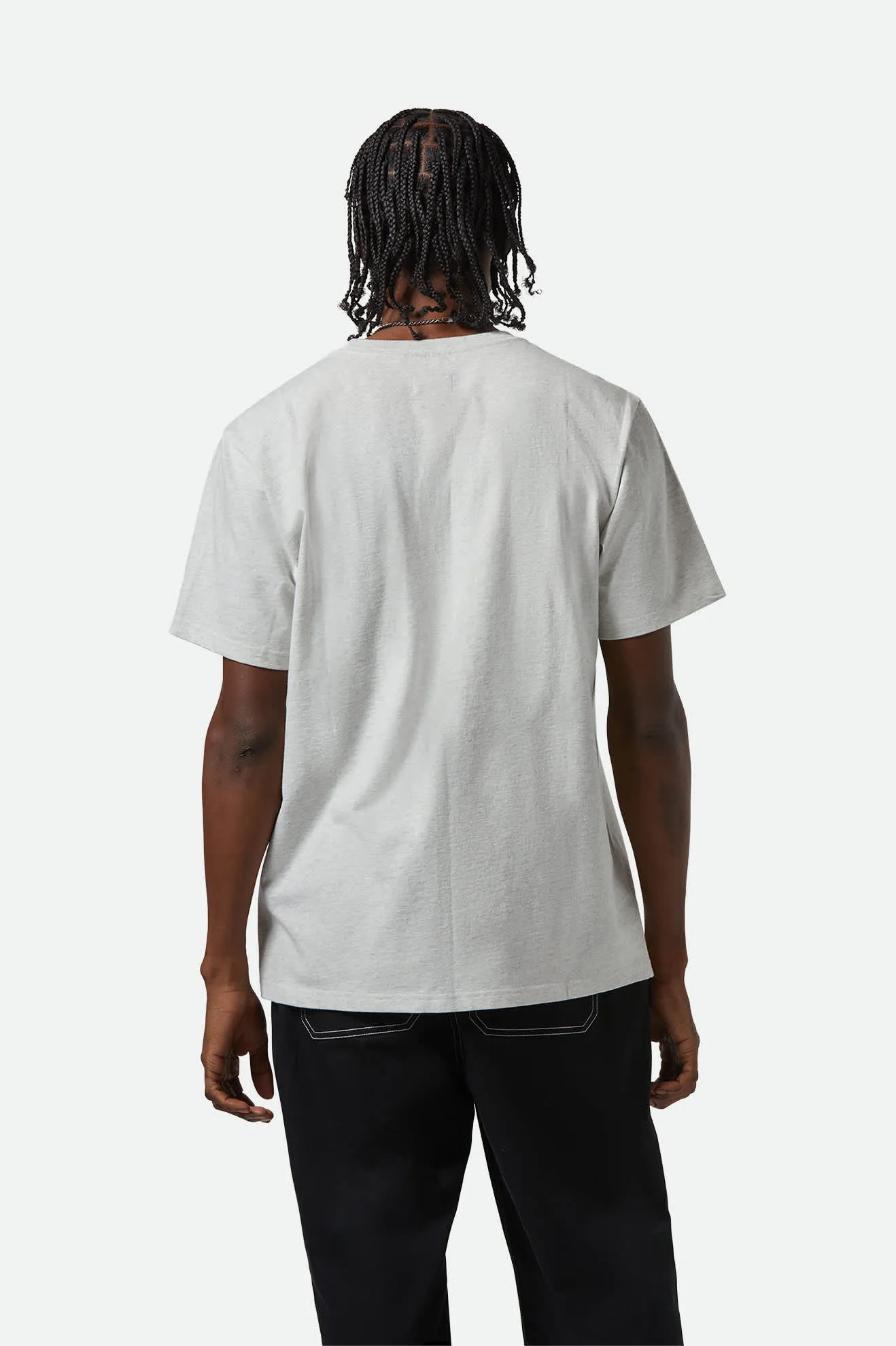 Embroidered Heavyweight Pocket T-Shirt - Heather Grey Ash