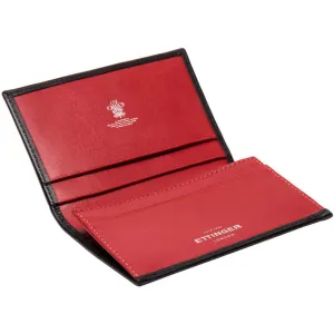 Ettinger Sterling Visiting Card Case Black and Red Leather