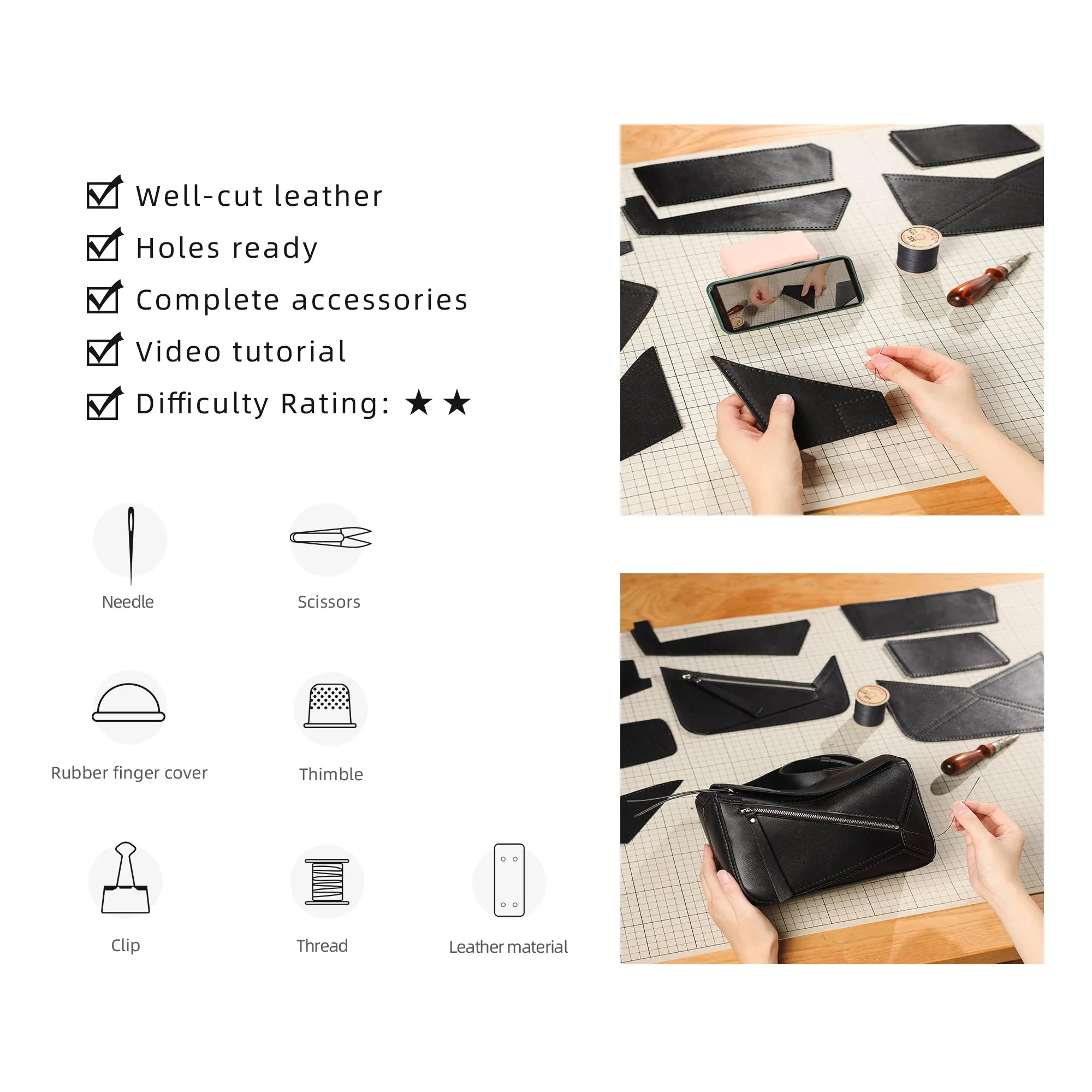 Fashion Men's Satchel Leather Bag Kit