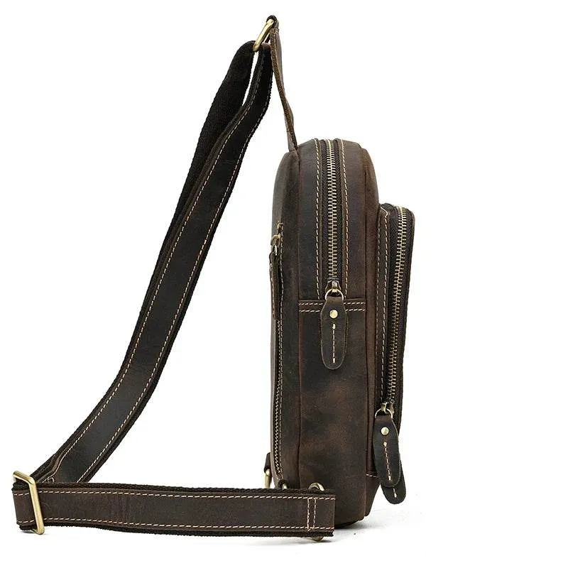 Fashion Vintage Men's Waist Bag Crossbody Chest Bag Sling Outdoor