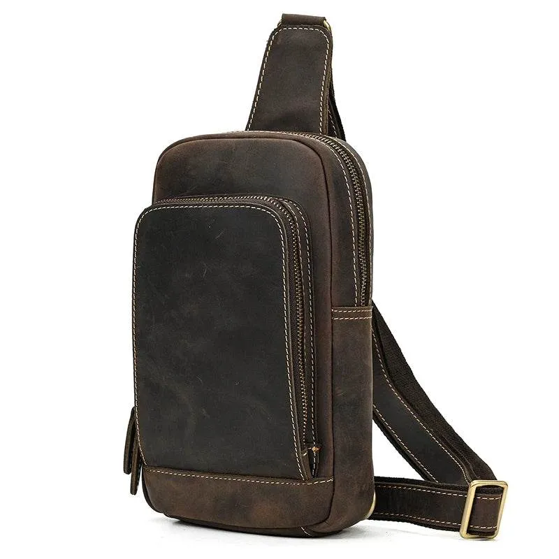 Fashion Vintage Men's Waist Bag Crossbody Chest Bag Sling Outdoor