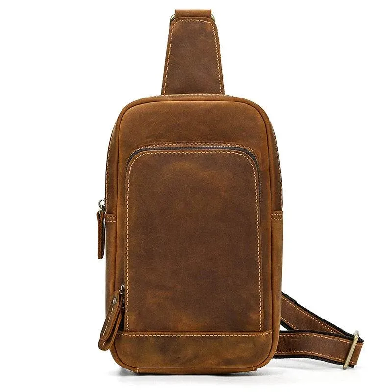 Fashion Vintage Men's Waist Bag Crossbody Chest Bag Sling Outdoor