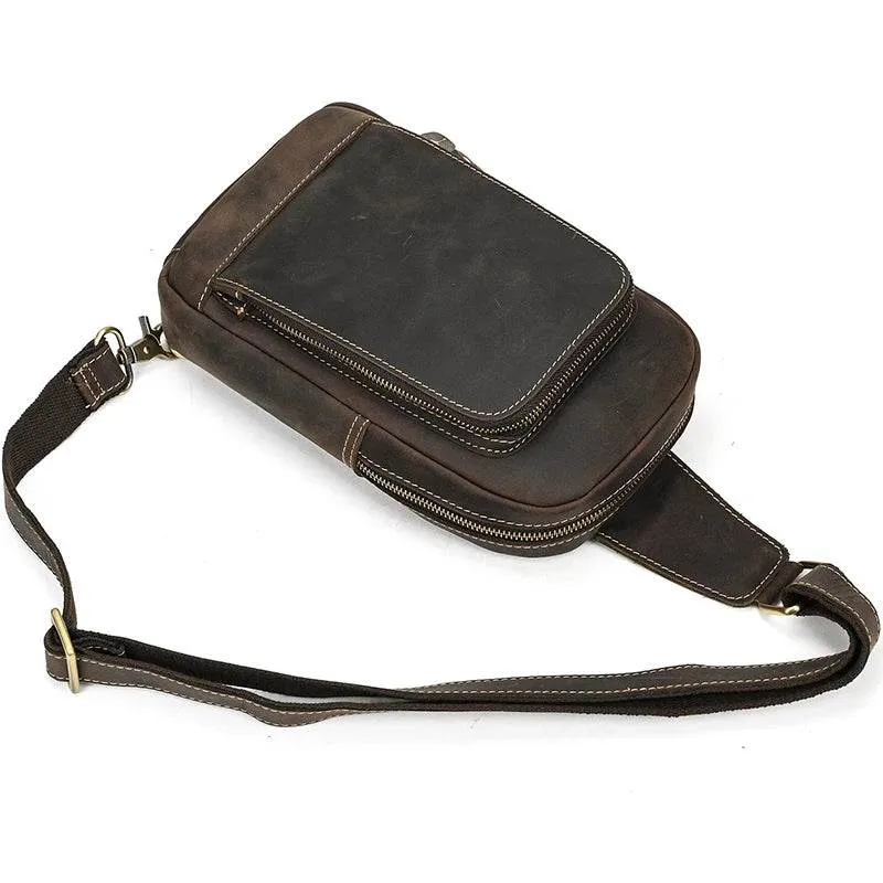 Fashion Vintage Men's Waist Bag Crossbody Chest Bag Sling Outdoor