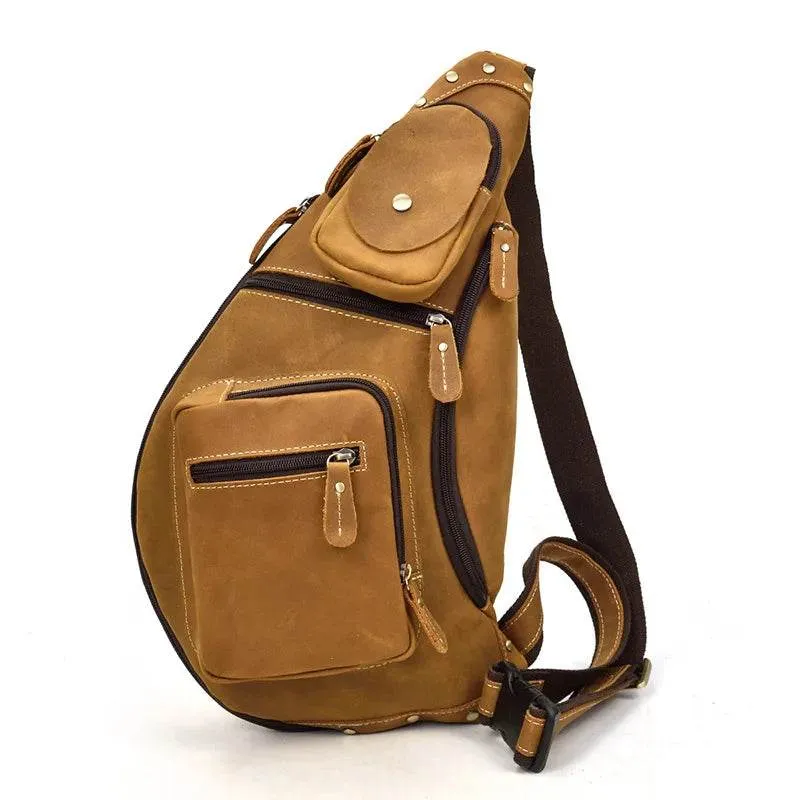 Fashion Vintage Men's Waist Bag Crossbody Chest Bag Sling Outdoor