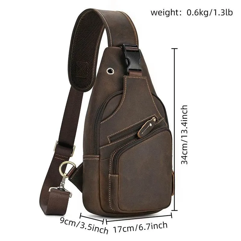 Fashion Vintage Men's Waist Bag Crossbody Chest Bag Sling Outdoor