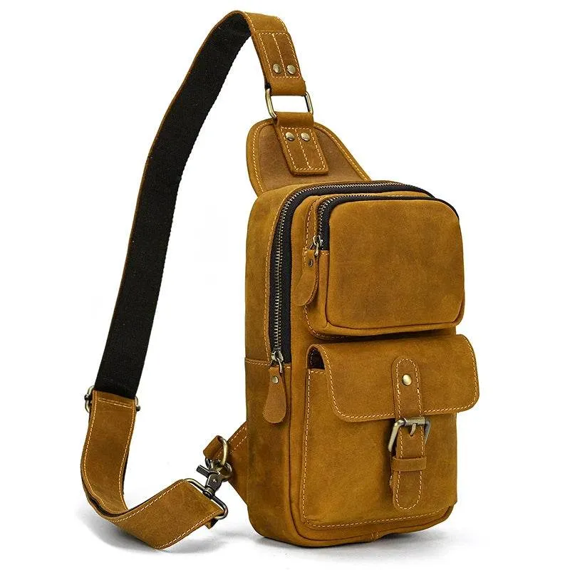 Fashion Vintage Men's Waist Bag Crossbody Chest Bag Sling Outdoor