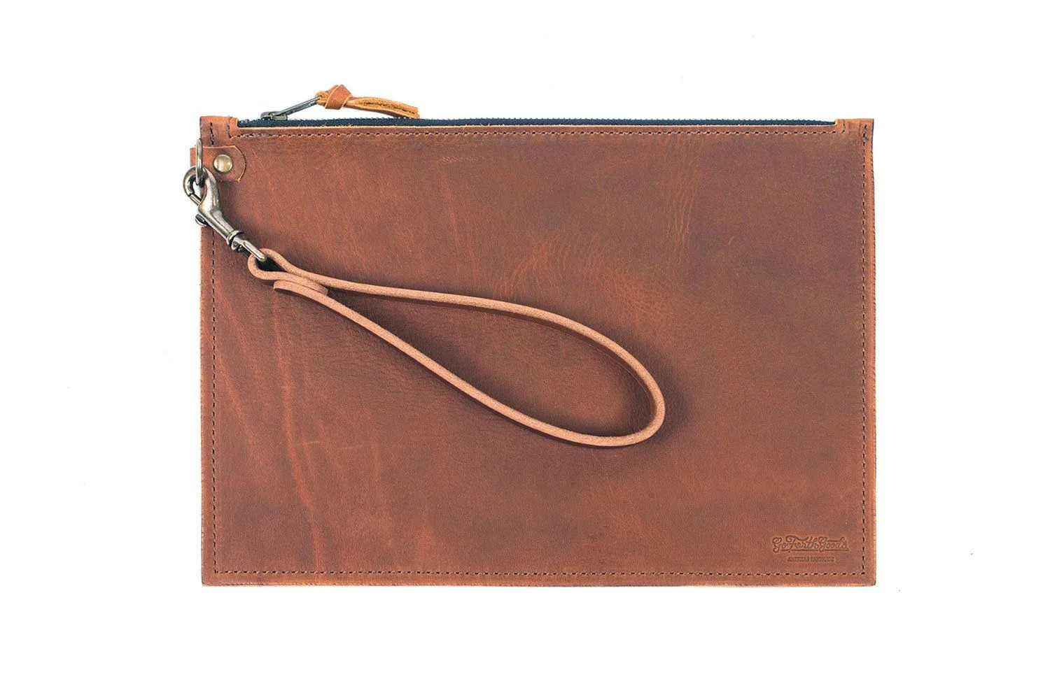 FELICITY ZIPPERED CLUTCH WITH WRISTLET LARGE - VIOLET