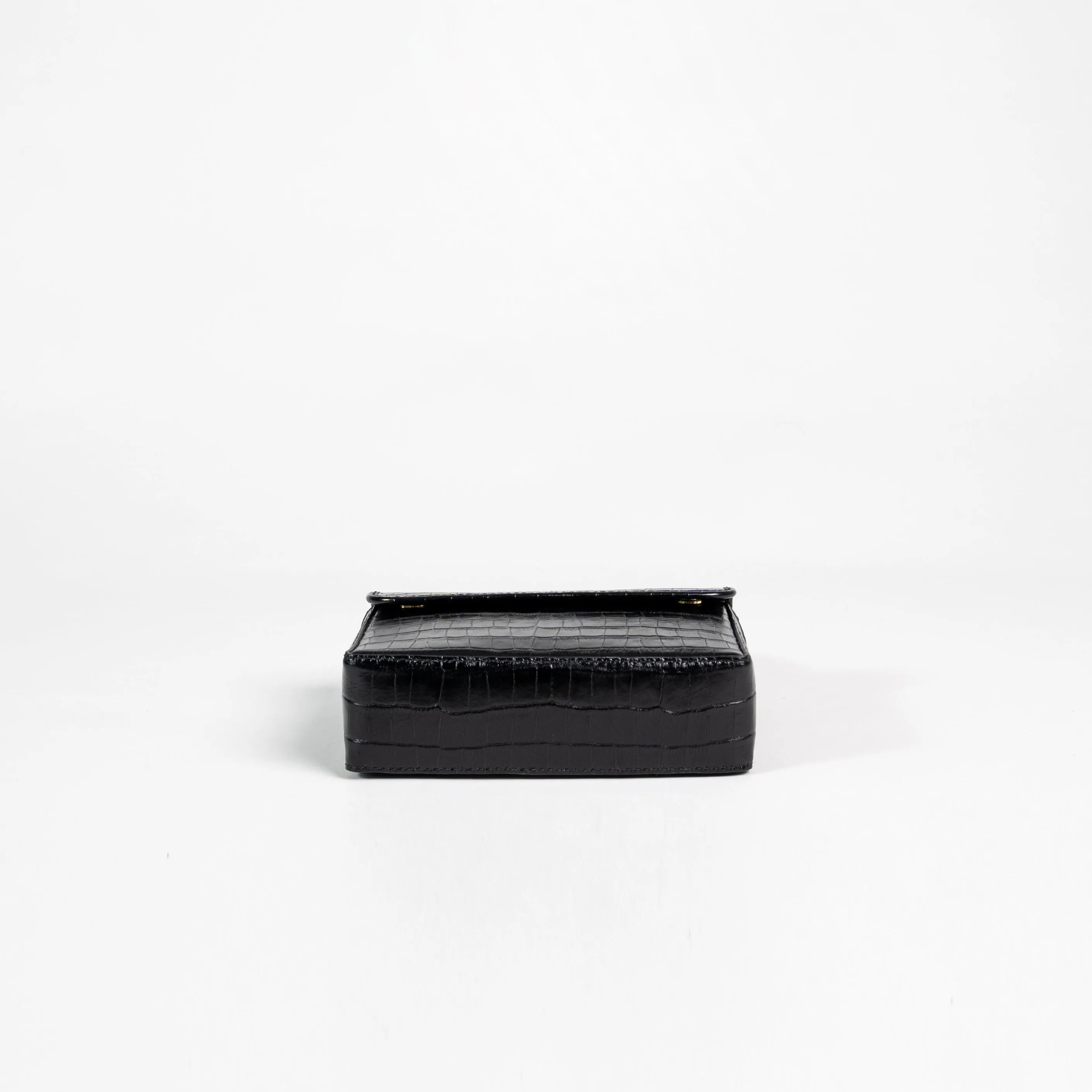 Georgia Small Leather Box Bag - Black