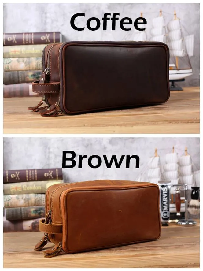 Groomsmen Gift Personalized Leather Toiletry Bag Waterproof Leather Dopp Kit Men's Shaving Kit, Christmas Gift