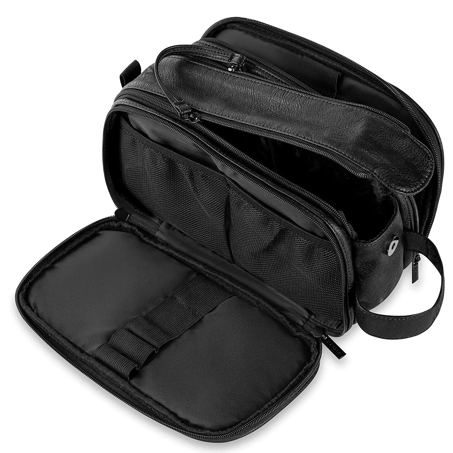 Groomsmen Gift Toiletry Bag, Vegan Leather Dopp Kit, Water-Resistant Bathroom Toiletries Organizer, PU Leather Cosmetic Bags, Christmas Gift