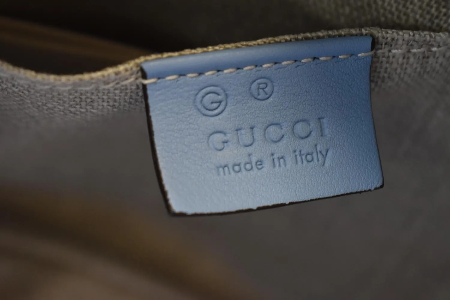 GUCCI Bree Micro GG Guccissima Leather Crossbody Bag Light Blue 449413