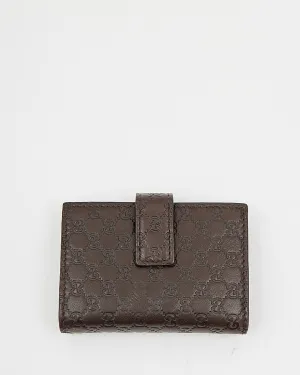 Gucci Brown Guccissima Leather Compact Card Holder