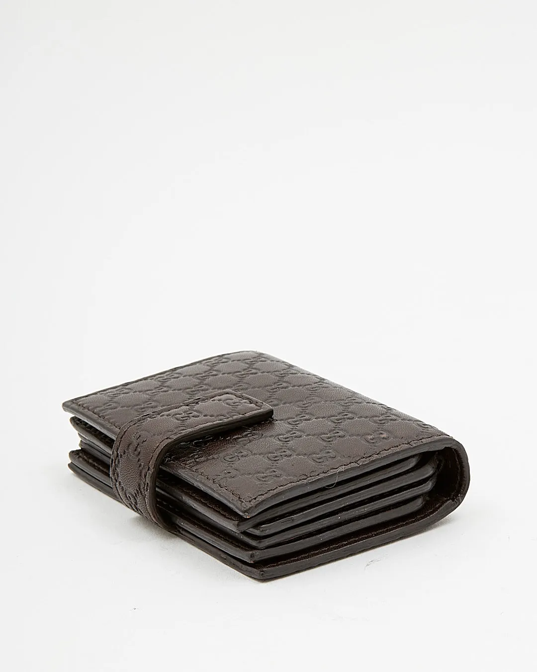 Gucci Brown Guccissima Leather Compact Card Holder