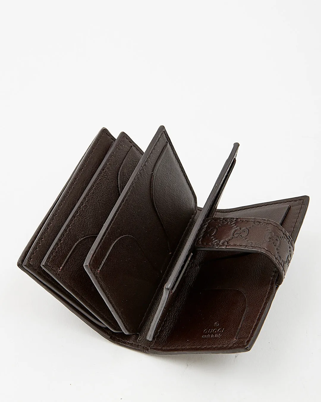 Gucci Brown Guccissima Leather Compact Card Holder