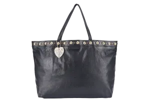 GUCCI GG CRYSTAL TOTE BAG BLACK LEATHER GOLD HARDWARE NO DUST COVER